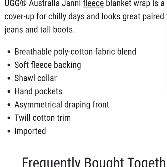 Ugg Blanket Wrap Sweater Jacket - Picture 4 of 5